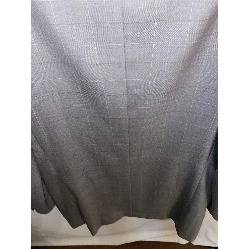 Vittorio St. Angelo Men’s Suit Jacket Size 42L Gray Business Formal Windowpane